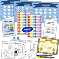 Potty Training (6wks) 322 Pieces, System-Kit/Guide- 3 Charts, 308 Stickers, Certificate, Bracelet, 4 Color Sheets, 2 Crayons (4 Color) Wall Putty- 18mos-4yrs